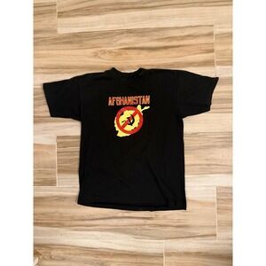 Vintage 80s Afghanistan Anti Communist T Shirt Stedman HEFT-T Black Large USA